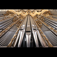 Halle (Saale), Marktkirche unserer Lieben Frauen (Chororgel), Mittleres Prospektpfeifenfeld mit Hauptwerks-Prinzipal 16'