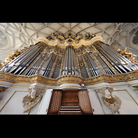 Halle (Saale), Marktkirche unserer Lieben Frauen (Chororgel), Hauptorgel mit Spieltisch