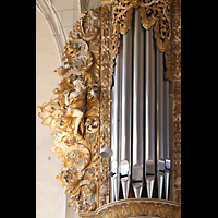 Halle (Saale), Marktkirche unserer Lieben Frauen (Chororgel), Linker Pedalturm im Contius-Geh�use von 1716