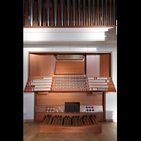 Hamburg - Harvestehude, Hauptkirche St. Nikolai (Taufkapelle), Spieltisch der Hauptorgel