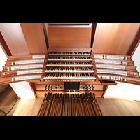 Hamburg - Harvestehude, Hauptkirche St. Nikolai (Taufkapelle), Spieltisch von oben