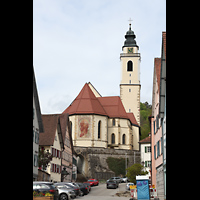 Horb, Stiftskirche Heilig Kreuz (kath.), Ansicht vom Sommerhaldeweg von Osten