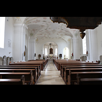 Horb, Stiftskirche Heilig Kreuz (kath.), Innenraum in Richtung Chor