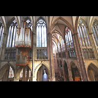 K�ln, Dom St.Peter und Maria, Blick vom s�dlichen Triforium auf die Langhaus- und Hauptorgel