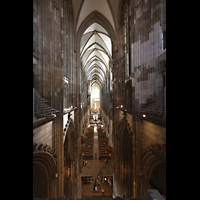 K�ln, Dom St.Peter und Maria, Blick vom Triforium an der Westwand ins Langhaus in Richtung Chor