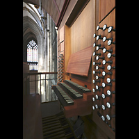 K�ln, Dom St.Peter und Maria, Blick vom Spieltisch der Langhausorgel zur Westwand