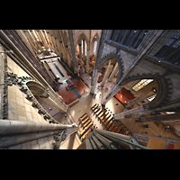 K�ln, Dom St.Peter und Maria, Blick vom R�ckpositiv der Langhausorgel nach unten in die Vierung und in den Chor