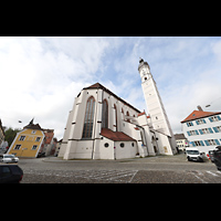 Landsberg, Stadtpfarrkirche Mari Himmelfahrt, Ansicht von Notrdosten