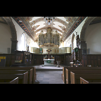 Innenraum in Richtung Altar und Orgel Leer, Lutherkirche, Innenraum in Richtung Altar und Orgel