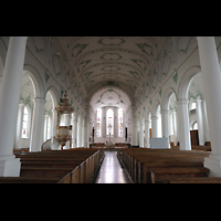 Lindau im Bodensee, Ev. Stadtkirche St. Stephan (Hauptorgel), Innenraum in Richtung Chor