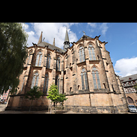Marburg, St. Elisabeth, Ansicht von S�dosten vom Firmaneiplatz