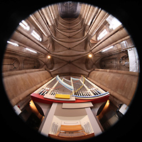Marburg, St. Elisabeth, Orgel mit Blick ins Gew�lbe
