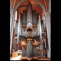 Marienstatt, Abteikirche, Hauptorgel von der unteren Etage eines gegen�berliegenden Bauger�sts