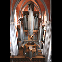 Marienstatt, Abteikirche, Hauptorgel von der oberen Etage eines gegen�berliegenden Bauger�sts