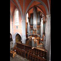 Marienstatt, Abteikirche, Blick vom gegen�berliegenden Bauger�st auf die Orgel und ins Langhaus