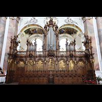 Ottobeuren, Abtei - Basilika St. Alexander und Theodor (Heilig-Geist-Orgel), Dreifaltigkeitsorgel mit Chorgesthl