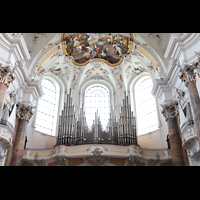 Ottobeuren, Abtei - Basilika St. Alexander und Theodor, Hauptorgelempore mit Marienorgel