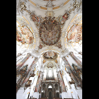 Ottobeuren, Abtei - Basilika St. Alexander und Theodor, Blick ins Vierungsgew�lbe und zur Marienorgel