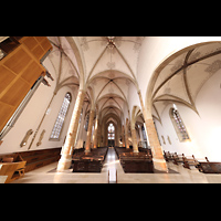 Blick vom Chorraum an der Orgel vorbei zur Westwand Rheine, St. Dionysius, Blick vom Chorraum an der Orgel vorbei zur Westwand