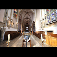 Blick vom Ostende des Altarraums in die Kirche Rheine, St. Dionysius, Blick vom Ostende des Altarraums in die Kirche