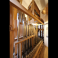 Pfeifen im Schwellwerk, oben die Celesta Rheine, St. Dionysius, Pfeifen im Schwellwerk, oben die Celesta