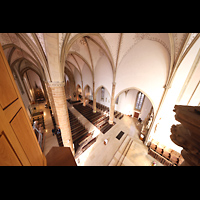 Blick vom Positiv unter den Chamaden in die Kirche Rheine, St. Dionysius, Blick vom Positiv unter den Chamaden in die Kirche