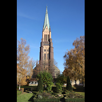 Schleswig, Dom St. Petri (Chororgel), Turm von Westen von der Plessenstrae