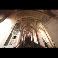 Schleswig, Dom St. Petri (Chororgel), Blick vom Lettner in den Chorraum mit Chororgel und Bprdesholmer Altar