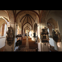 Schleswig, Dom St. Petri (Chororgel), Blick vom Lettner ins Langhaus zur Hauptorgel