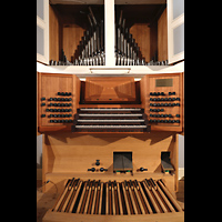 Schleswig, Dom St. Petri (Chororgel), Spieltisch und Brustwerk