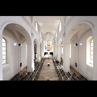 W�rzburg, Augustinerkirche, Blick von der Orgelempore in die Kirche