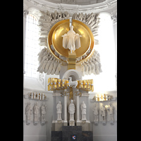 W�rzburg, Dom St. Kilian, Himmlisches Jerusalem mit segnendem Christus von Hubert Els�sser (1988)