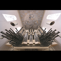 W�rzburg, Dom St. Kilian, Hauptorgel mit Tomprteria von der unteren Empore aus