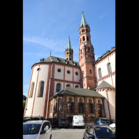 W�rzburg, Dom St. Kilian, Chorraum mit Ostt�rmen von Norden von der Hofstra�e