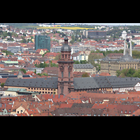 W�rzburg, Maximilian-Universit�t, Neubaukirche, Blick vom K�ppele-Berg auf die Neubaukirche