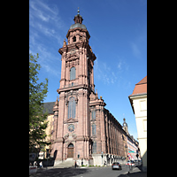 W�rzburg, Maximilian-Universit�t, Neubaukirche, Turm und Westfassade von der Neubaustra�e