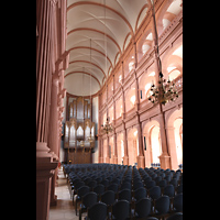 W�rzburg, Maximilian-Universit�t, Neubaukirche, Innenraum in Richtung Osten (Orgel) seitlich