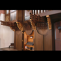 W�rzburg, Maximilian-Universit�t, Neubaukirche, Spieltisch und Chamaden