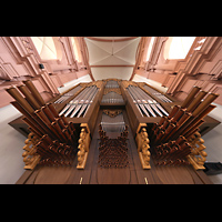 W�rzburg, Maximilian-Universit�t, Neubaukirche, Blick �ber die Chamaden nach oben auf die Orgel