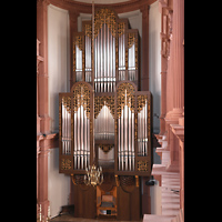 W�rzburg, Maximilian-Universit�t, Neubaukirche, Seitlicher Blick vom ersten Bogenumgang zur Orgel