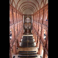 W�rzburg, Maximilian-Universit�t, Neubaukirche, Blick vom obersten Bogenumgang zur Orgel und in die Kirche