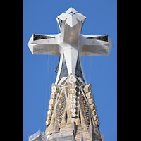 Barcelona, La Sagrada Familia, Spitze des 172,50 m hohen Jesus-Christus-Hauptturms mit begehbarem Kreuz