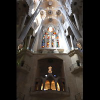 Barcelona, La Sagrada Familia, Blick durchs Querhaus vom nord�stlichen zum s�dwestlichen Portal