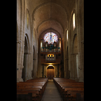 Poblet, Monestir de Santa Maria, Hauptschiff in Richtung Hauptorgel