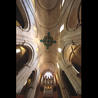 Poblet, Monestir de Santa Maria, Blick ins Gew�lbe mit Hauptorgel