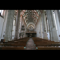 Halle, Moritzkirche, Innenraum / Hauptschiff in Richtung Orgel