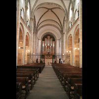 Köln, St. Aposteln (Hauptorgel), Innenraum / Hauptschiff in Richtung Orgel