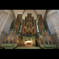 Zürich, Großmünster, Orgel mit Spieltisch