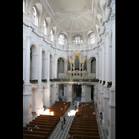 Dresden, Kathedrale Ss. Trinitatis (ehem. Hofkirche), Blick vom Chorumgang zur Orgel