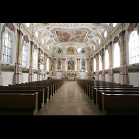 München, Bürgersaalkirche, Innenraum / Hauptschiff in Richtung Chor